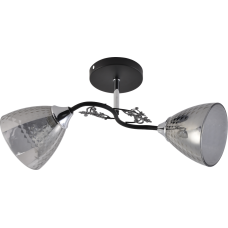 Люстра стельова Light House SRS-20709/2 чорний + хром, плафон димчастий