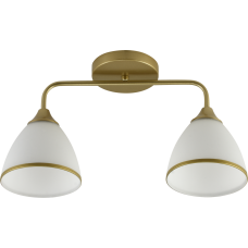Люстра потолочная Light House SRS-20726/2 золото, плафон белый с каймой