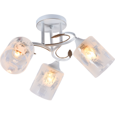 Люстра стельова Light House SRS-20742/3 білий + золотий, плафон білий з візерунком