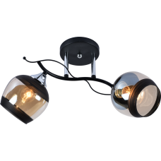 Люстра стельова Light House SRS-20740/2 чорний + хром, плафон чорний + прозорий