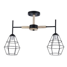 Люстра потолочная в стиле лофт Light House SRS-20565/2 черная + дерево
