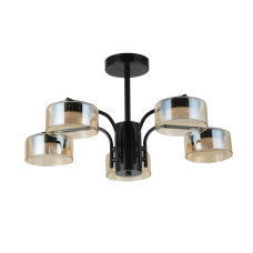 Люстра стельова Light House SRS-20867/5 чорна, плафон коричневий