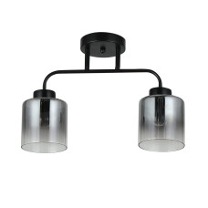Люстра потолочная Light House SRS-20697/2 черная, плафоны дымчатые