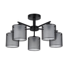 Люстра потолочная Light House SRS-20665/5 черная, плафоны черные с белым
