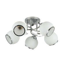 Люстра стельова Light House SRS-20660/5 хром, плафони білі з облямівкою