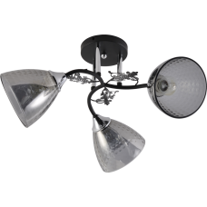 Люстра стельова Light House SRS-20710/3 чорний + хром, плафон димчастий