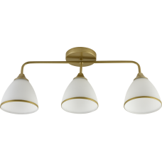Люстра потолочная Light House SRS-20726/3 золото, плафон белый с каймой