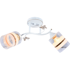 Люстра стельова Light House SRS-20733/2 білий + золотий, плафон прозорий + білий із золотом