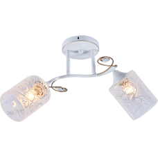 Люстра потолочная Light House SRS-20735/2 белый + золотой, плафон белый с прозрачным узором