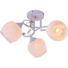 Люстра потолочная Light House SRS-20730/3 белый + золотой, плафон белый матовый с узором