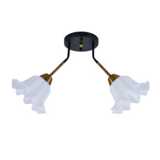 Люстра потолочная Light House SRS-20529/2 BK черная + медь, плафоны белые