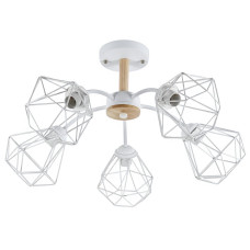Люстра потолочная в стиле лофт Light House SRS-20566/5 белая + дерево
