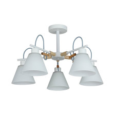 Люстра стельова Light House SRS-20716/5 білий + дерево