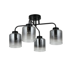 Люстра потолочная Light House SRS-20697/4 черная, плафон дымчатый