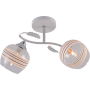 Изображение Люстра потолочная Light House SRS-20727/2 белый + хром, плафон прозрачный + белый с узором ИМ Light-Deco 1 