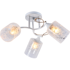 Люстра потолочная Light House SRS-20735/3 белый + золотой, плафон белый с прозрачным узором