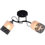 Изображение Люстра потолочная Light House SRS-20714/2 черный + хром, плафон белый + прозрачный с узором ИМ Light-Deco 