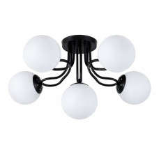 Люстра молекула стельова Light House SRS-20523/6 BK чорна, плафони білі