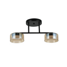 Люстра стельова Light House SRS-20867/2L чорна, плафон коричневий