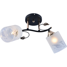 Люстра потолочная Light House SRS-20702/2 черный + золото, плафон белый матовый с узором