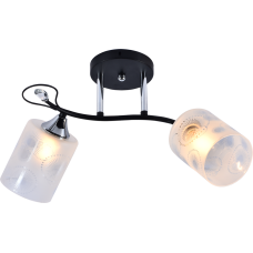 Люстра стельова Light House SRS-20736/2 чорний + хром, плафон білий з візерунком