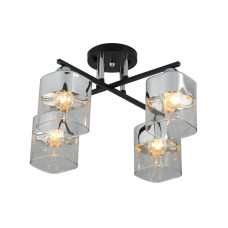 Люстра стельова VALESO 07275/4 Matte Black+CR на 4 плафони