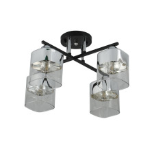 Люстра стельова Light House SRS-20809/4 Matte Black+CR чорний + хром