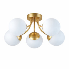 Люстра молекула стельова Light House SRS-20522/5 FG золото, плафони білі