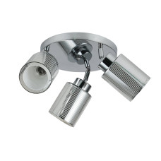 Люстра потолочная Light House SRS-20884/3 хром, плафон белый + прозрачный с полосками