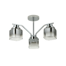 Люстра потолочная Light House SRS-20666/3 хром, плафоны дымчатые с белым