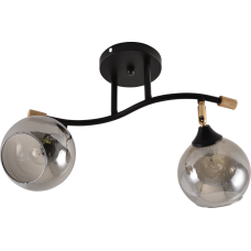 Люстра стельова Light House SRS-20717/2 чорний + золото + дерево, плафон сірий глянцевий