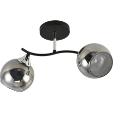 Люстра потолочная Light House SRS-20701/2 черный + хром, плафон серый глянцевый