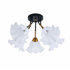 Люстра потолочная Light House SRS-20529/5 BK черная + медь, плафоны белые