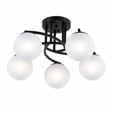 Люстра молекула стельова Light House SRS-20530/5 BK чорна, плафони білі