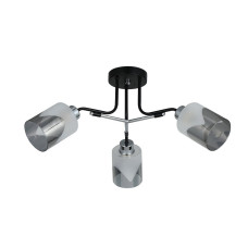 Люстра стельова Light House SRS-20763/3 чорний + хром, плафон білий + сірий