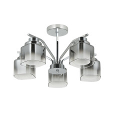 Люстра потолочная Light House SRS-20666/5 хром, плафоны дымчатые с белым