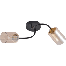 Люстра потолочная Light House SRS-20699/2 черный + медь, плафон янтарный