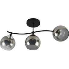 Люстра потолочная Light House SRS-20701/3 черный + хром, плафон серый глянцевый