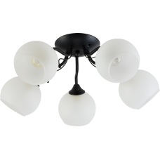 Люстра стельова Light House SRS-20759/5 чорна, плафони білі