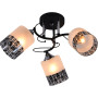 Изображение Люстра потолочная Light House SRS-20714/3 черный + хром, плафон белый + прозрачный с узором ИМ Light-Deco 