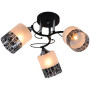 Изображение Люстра потолочная Light House SRS-20714/3 черный + хром, плафон белый + прозрачный с узором ИМ Light-Deco 1 