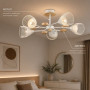 Зображення Люстра стельова на 5 плафонів VALESO N6779/5 білий + дерево ИМ Light-Deco 2 