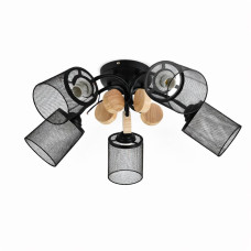 Люстра потолочная Light House SRS-20531/5 BK черная + дерево