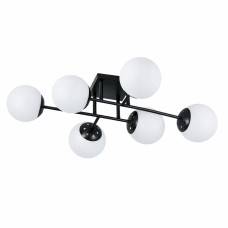 Люстра молекула стельова Light House SRS-20527/6 BK чорна, плафони білі