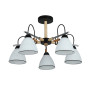 Зображення Люстра стельова Light House SRS-20766/5 чорний + хром + дерево, плафон білий з облямівкою ИМ Light-Deco 