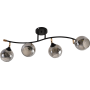 Зображення Люстра стельова Light House SRS-20717/4 чорний + золото + дерево, плафон сірий глянцевий ИМ Light-Deco 