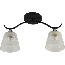 Люстра потолочная Light House SRS-20705/2 черный + хром, плафон прозрачный с белым 