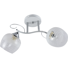 Люстра потолочная Light House SRS-20732/2 белый + хром, плафон белый + прозрачный 