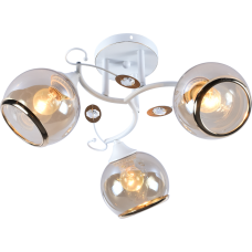 Люстра потолочная Light House SRS-20723/3 белый + золотой, плафон прозрачный с каймой