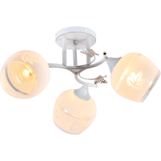 Люстра стельова Light House SRS-20712/3 білий + золото, плафони білі з візерунком
